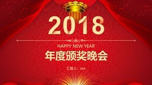 Informe resumido de fin de año de la compañía y plantilla ppt de la fiesta de premios del plan de trabajo de Año Nuevo