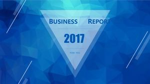 Biru rendah latar belakang segitiga tembus geometris elemen grafis laporan kerja ppt template bisnis