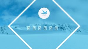 Big picture and geometric figure creative sky blue flat corporate profile ppt template