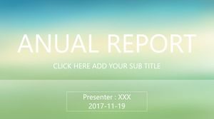 Modèle de ppt universel de rapport d'affaires de style iOS frais petit fond dégradé bleu vert