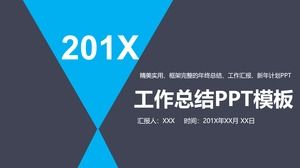 Grafis geometris, kreatif, warna abu-abu biru, meringkas ringkasan kerja ppt template