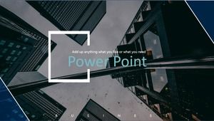 Looking up at the background cover of business high-rise buildings minimalist geometric graphic lines flat business work report ppt template