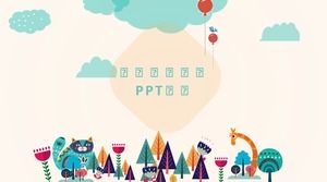 Lucu kartun ilustrasi gaya template ringkasan laporan kerja segar baru