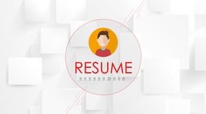 極簡主義的細線和圓設計微型立體圖個人簡歷ppt模板