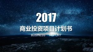 Piękny błękitny gwiaździsty tło ios projektuje biznesowego inwestycja planu planu ppt szablon