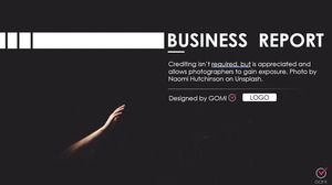 ジェスチャークリエイティブカバー遷移ページ黒と白のフラットヨーロッパとアメリカスタイルの作業概要レポートpptテンプレート