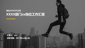 Modèle de ppt de rapport de travail plat gris