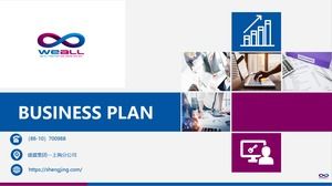 Modello di ppt rapporto blu presentazione atmosferica di profilo aziendale di fascia alta