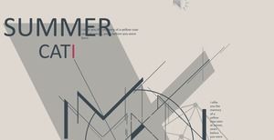 Geometrik şekiller ve çizgiler soyut yaratıcı minimalist retro ürün tanıtımı Not ppt şablonu