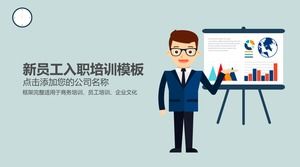 Vecteur de dessin animé micro graphique stéréo nouveau modèle ppt de formation par induction des employés