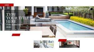 Decoração interior e efeito arquitetônico exibem modelo de ppt de álbum de moda