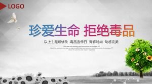 Chérissez la vie et refusez la propagande du bien-être public pour le modèle ppt d'éducation sur les drogues