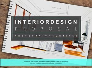 บรรยากาศเรียบง่ายและแบนการตกแต่งสถาปัตยกรรมสไตล์ยุโรปและอเมริกาการนำเสนอ บริษัท และการตกแต่งเทมเพลต ppt โปรโมชั่น