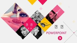 髮型和服裝設計展示時尚風格ppt模板