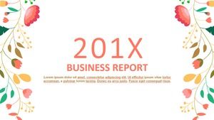 Вектор винограда цветок простой небольшой свежий бизнес шаблон отчета ppt