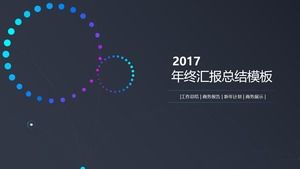 ミニマリストの点線創造的な明るい青と紫の色合わせ作業概要と計画pptテンプレート