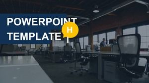 Office arka kapak turuncu mavi renk düz iş raporu ppt şablonu