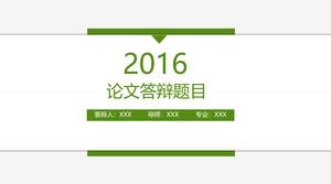 Imitation webpage switching effect green small fresh paper defense general ppt template