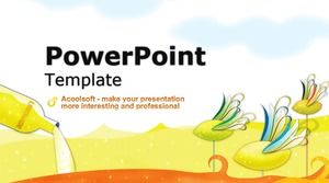 Fairytale sea world-cartoon wind children's day ppt template