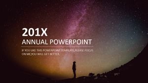 خلفية النجوم الملونة بسيطة وعملية عمل ملخص تقرير قالب PPT