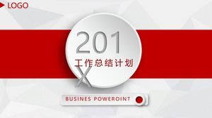 浅灰色低三角形背景红色喜庆微立体工作总结ppt模板
