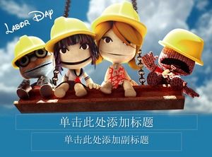 Симпатичный мультяшный маленький персонаж чернорабочий