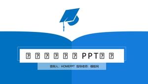 Doctor hat simple blue thesis defence general ppt template