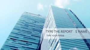 High-rise background blue red color flat flat minimalist business ppt template