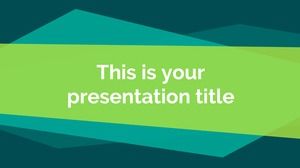 Geometrik grafik yaratıcı düz bahar yeşil minimalist ppt şablonu