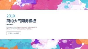 Modello ppt semplice del rapporto di sintesi di stile piano europeo ed americano del fondo luminoso dell'acquerello