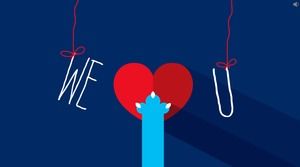 情人节快乐长阴影卡通风格情人节ppt模板