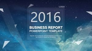 视觉几何三角星空背景iOS风动态工作总结ppt模板