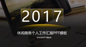 ppt 템플릿 여백 황금 레저 비즈니스 개인 작업 보고서를 뚫고