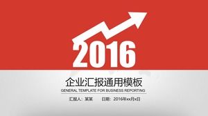 Modello ppt rosso del rapporto del bello lavoro della copertura creativa della freccia ascendente di tendenza