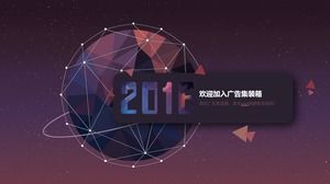 Dotted three-dimensional network low surface wind beautiful planet ppt template