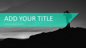 Простой плоский европейский и американский стиль свежий бизнес шаблон PPT