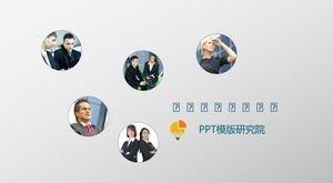 Business picture circle creative cover gray background flat business ppt template