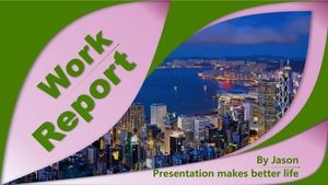 Lotus lotus leaf lotus seed elements-Qingxiang lotus work report summary ppt template