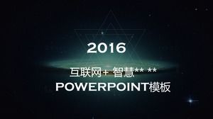 互聯網+智能城市藍黑iOS風格的工作溝通報告ppt模板