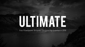 Dark gray minimalist flat atmosphere business ppt template