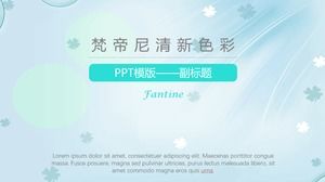Tiffany fresh color elegant elegant minimalist work summary report ppt template
