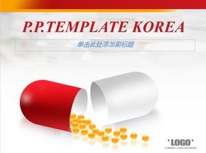 Capsule pharmaceutical company dark gray red work report ppt template