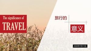 Die Bedeutung von Reise-Big-Picture-Mode-Magazin Stil Typografie ppt Vorlage