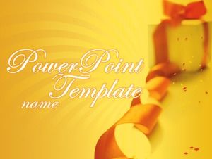 Modello ppt di auguri dorati compleanno scatola regalo copertura di compleanno