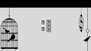 Bird and bird cage simple and elegant advertising creative ppt template