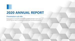 Gray geometric shape stereo vision background clean simple elegant practical classic blue ppt business template