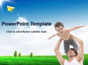 Reminiscence childhood Thanksgiving father love-Father's Day ppt template