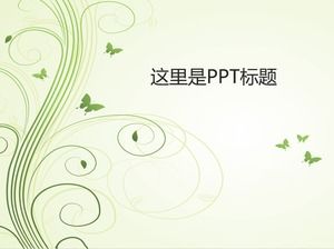 Linea di pianta di vettore piccola farfalla ppt modello primavera fresca trifoglio