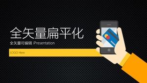 Metal tekstury siatki tła płaskiego wiatru ppt wektorowy wektorowy edytowalny biznesowy ppt szablon