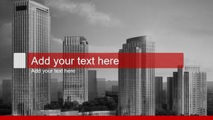 Vermelho cinza com modelo de ppt de negócios geral estável e poderoso